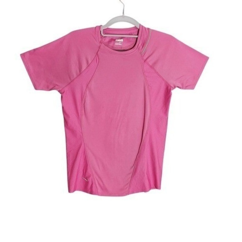 Nike Athletic Tee Women S Pink Reflective Quick Dry Running Shirt Y2K Activewear